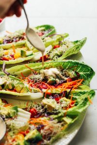 Rainbow Romaine Taco Boats