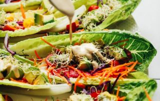 Rainbow Romaine Taco Boats
