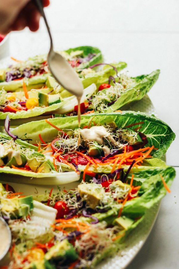 Rainbow Romaine Taco Boats