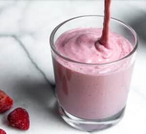 Healthy Strawberry Cottage Cheese Smoothie
