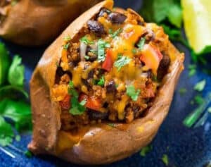 Stuffed Sweet Potatoes with Black Beans and Quinoa